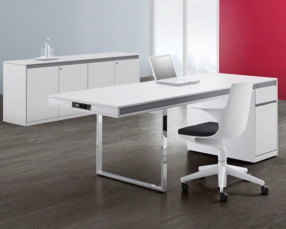 Office Desks Modern Executive, Long Modern Desk With Storage