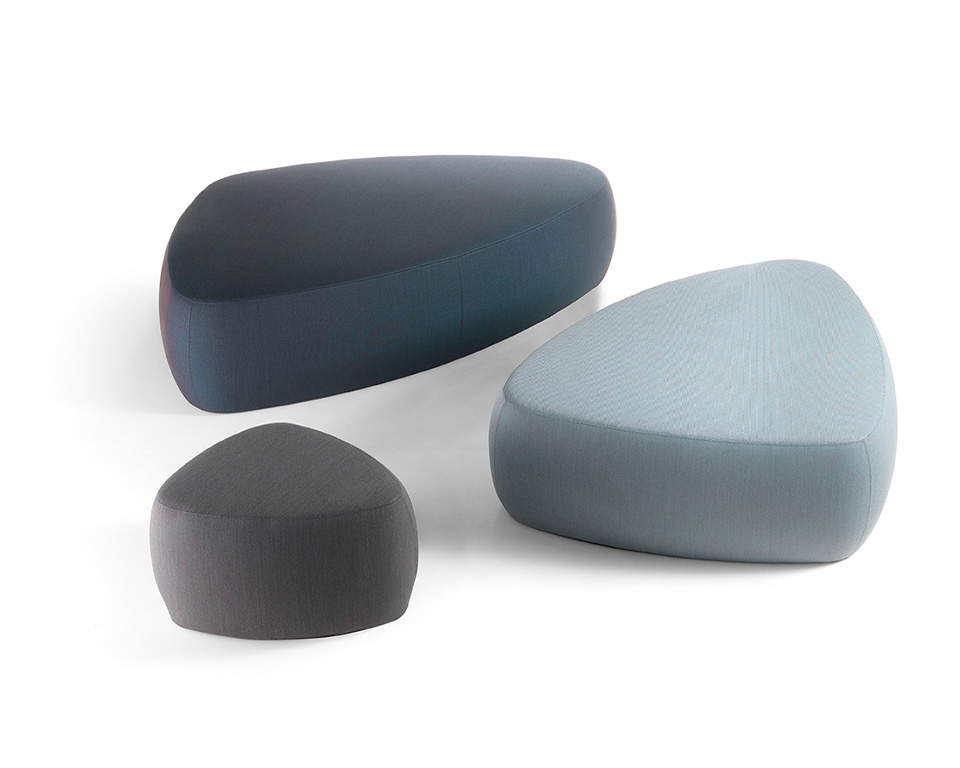 High end designer Soft seating Pouffe - Nebu are large organic pouffe seating for office break out areas
