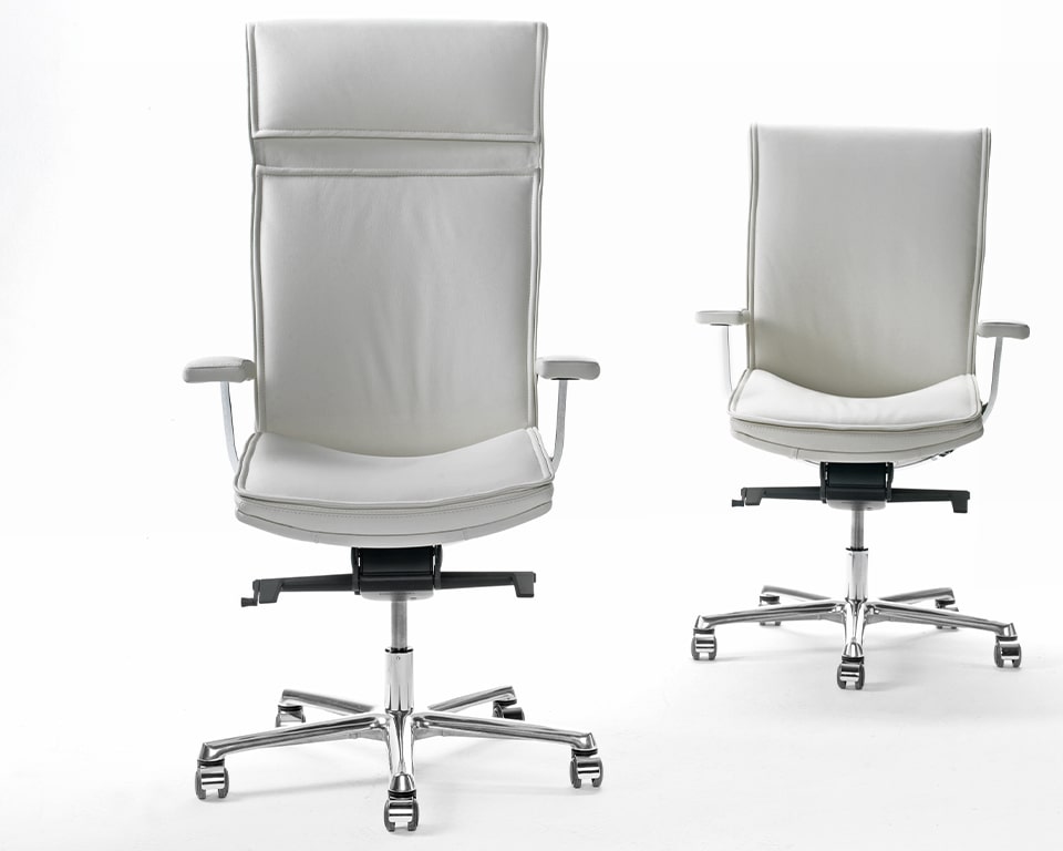 High back and Medium high back modern luxurious executive office chairs with gas lift and tilt