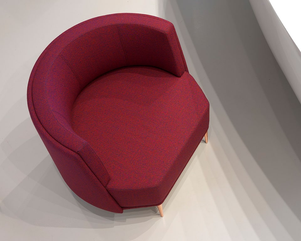 Club style modern armchair as part of the compact sofa range