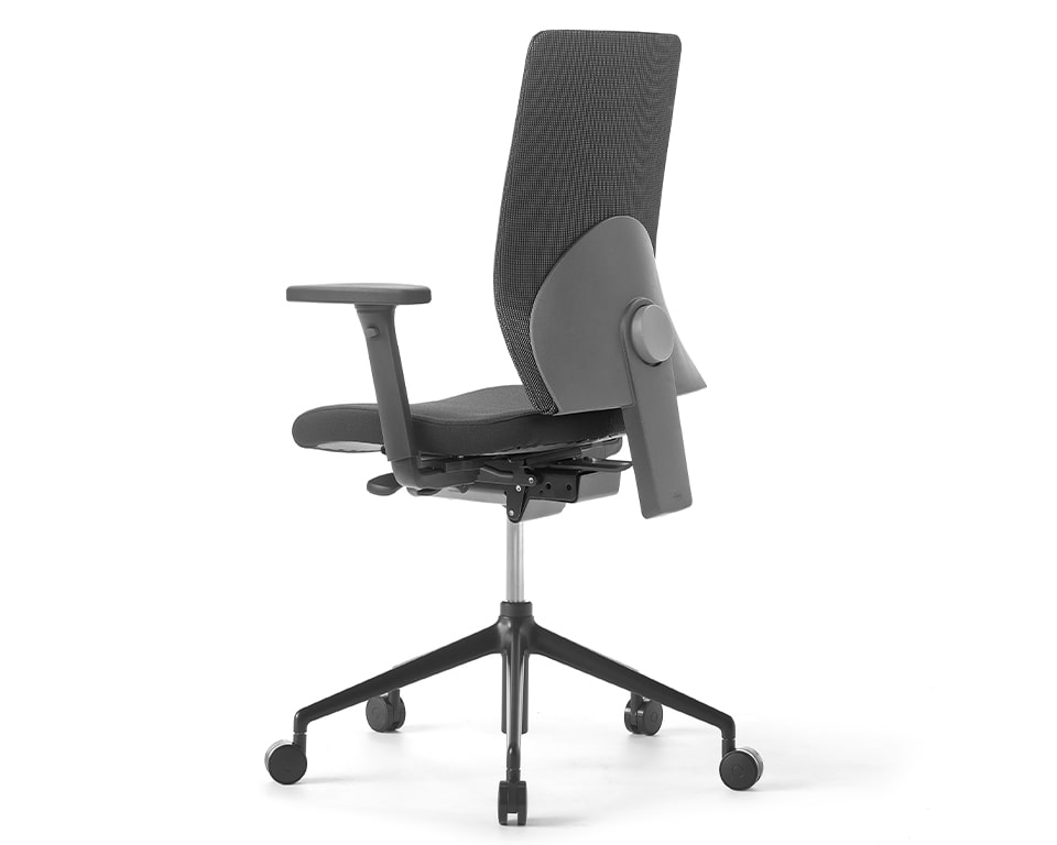 High back task computer operator chair with an adjustable mesh back