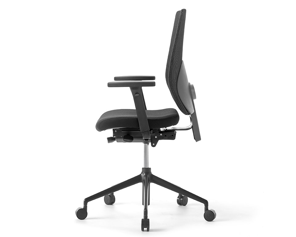 High back task computer operator chair with a mesh back