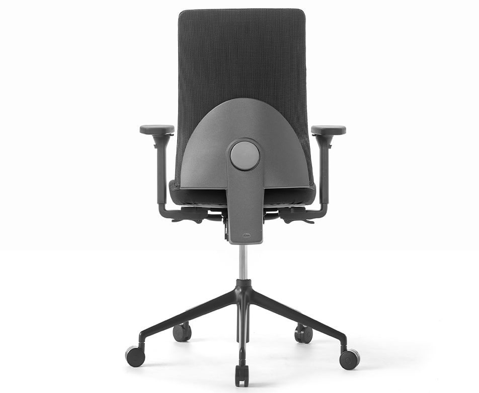 High back task computer operator chair with an adjustable mesh back and adjustable arms