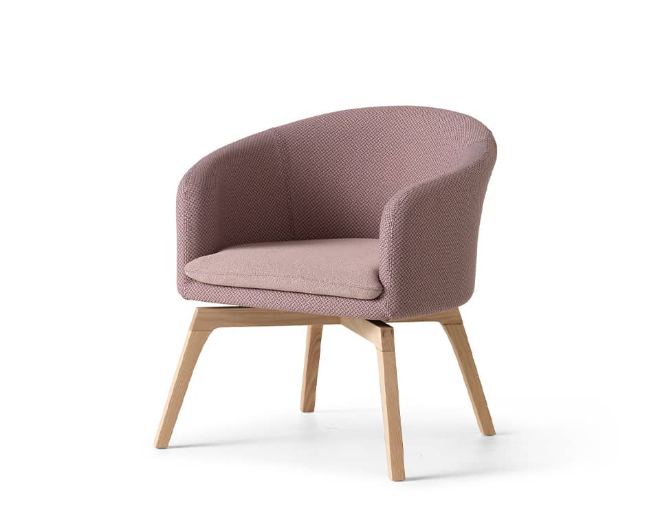 Daphne luxury armchairs for home or offices with stylish wood legs