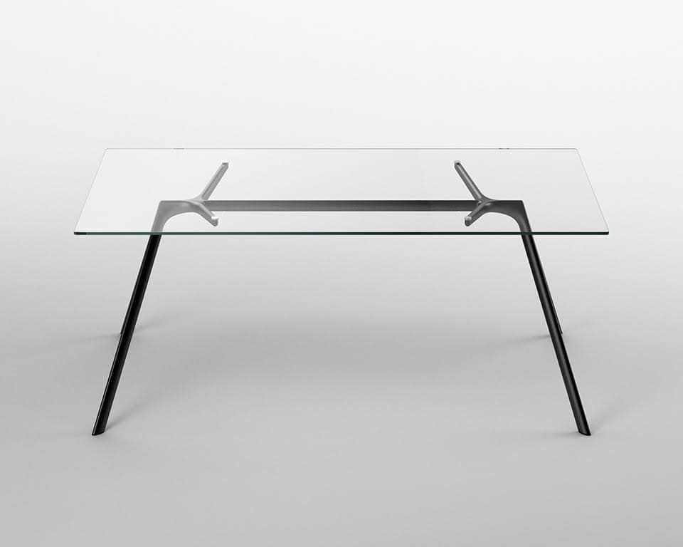 Transparent Glass home office desk or table with black elegant frame. 1600 x 800 or 1800 x 800 desk sizes