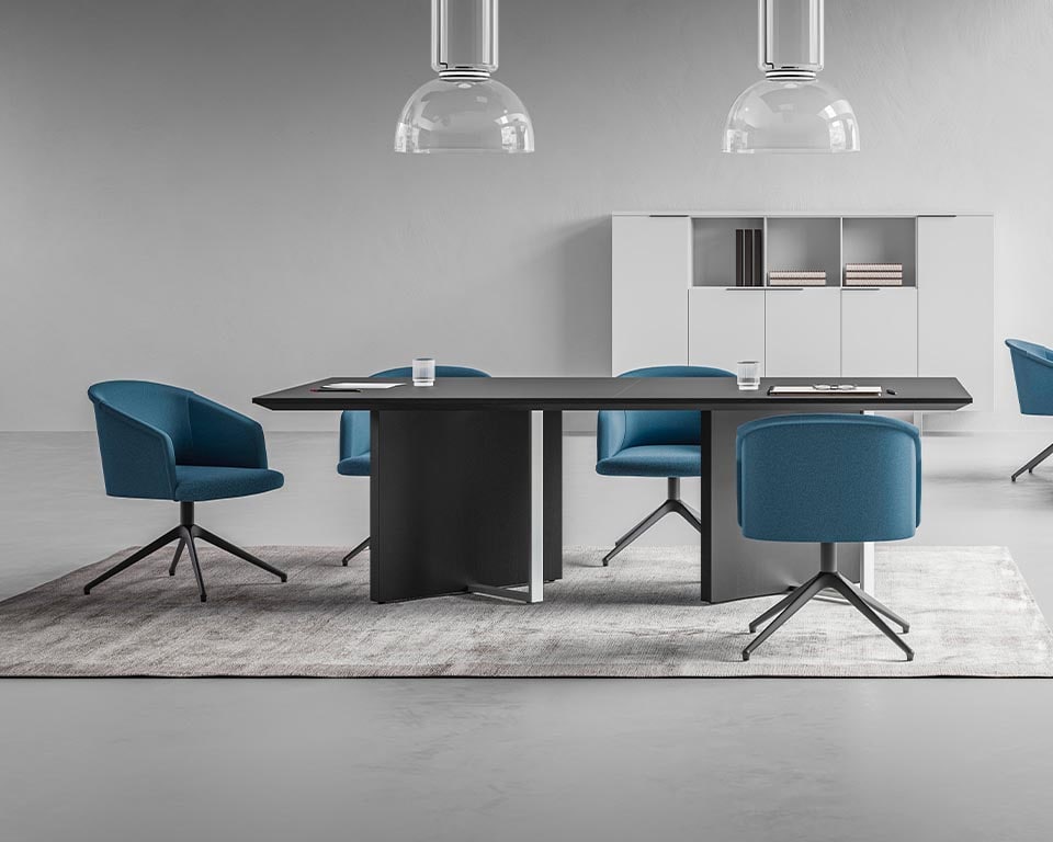 High quality Italian boardroom tables with glass tops or boardroom tables with real wood tops. Bespoke modular sizes can be offered to suit your boardroom size.