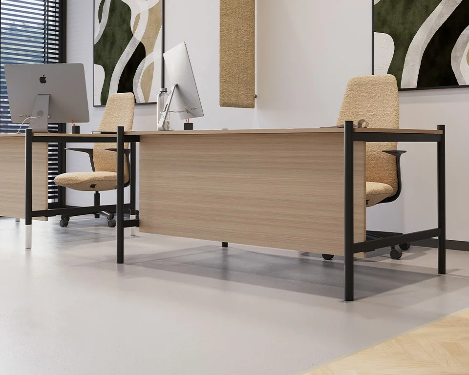 amazing rectangular managers desks with full depth privacy panels included