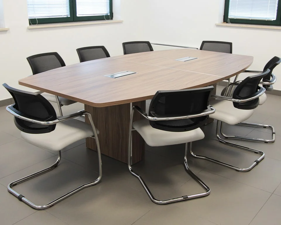 luxury 8 seater boardroom table in real ash wood