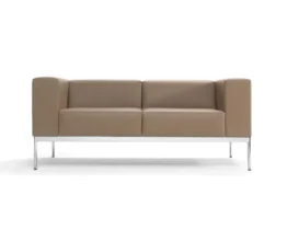 stunning two seat office sofa in light brown leather