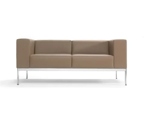Stunning two seat office sofa in light brown leather