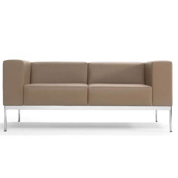 Stunning two seat office sofa in light brown leather
