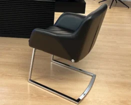 luxury cantilever boardroom chair in black leather