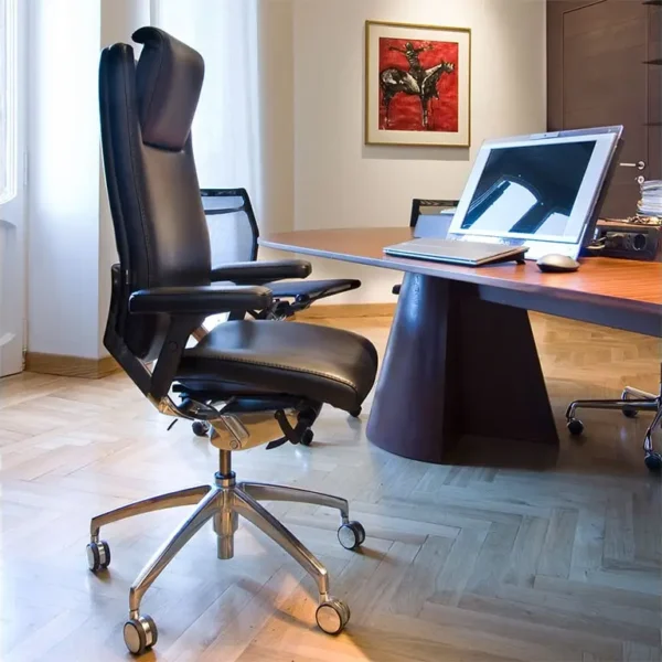 leather executive chair with adjustable headrest