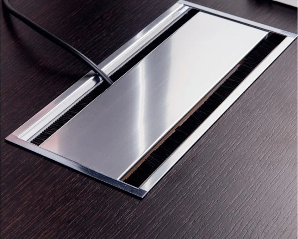 stylish top access boxes for our attiva boardroom tables