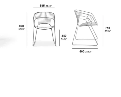 Japan cafe chair compact seating dimensions