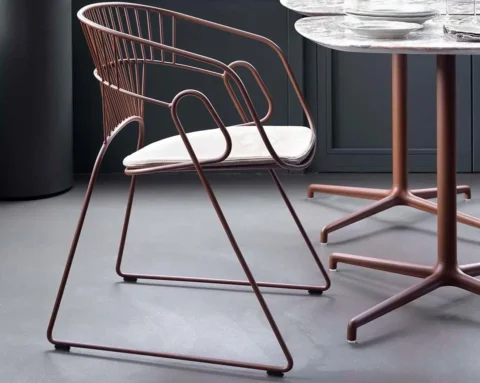 Elegant high quality made in italy cafe dining chairs