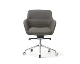 comfortable low back home office swivel chair in grey fabric