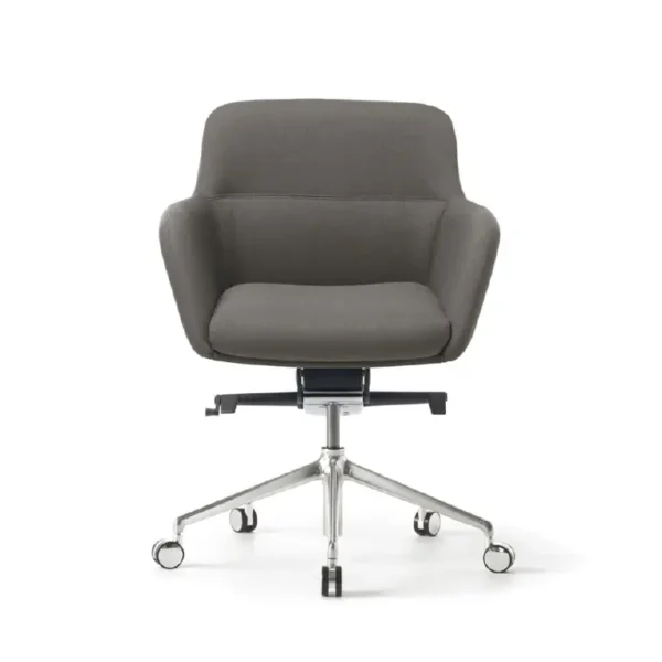 Comfortable Low back home office chair in grey fabric