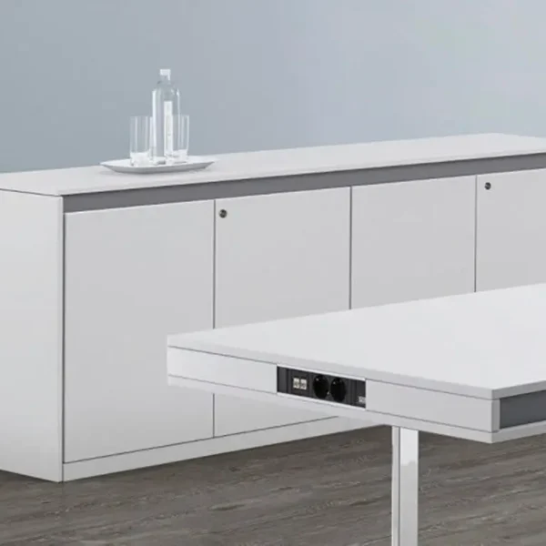 White Lacquered modular storage cupboards and sideboards