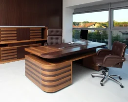 ceo double pedestal executive desk in rosewood and walnut