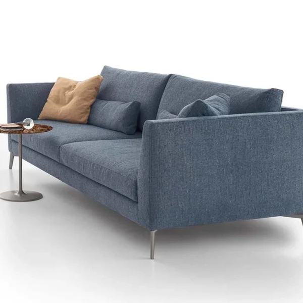 Very comfortable Italian Sofa in blue fabric