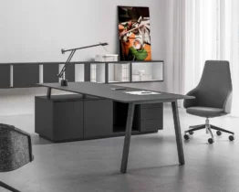 anthracite grey oak l-shaped executive desk