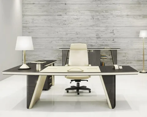 A stunning extra large ceo desk without the front modesty panel