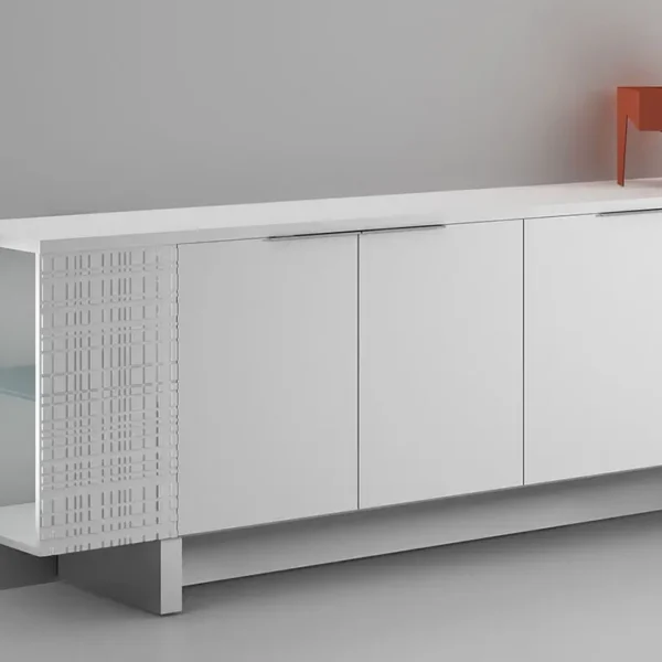 High-End White office furniture sideboard with bookcase ends
