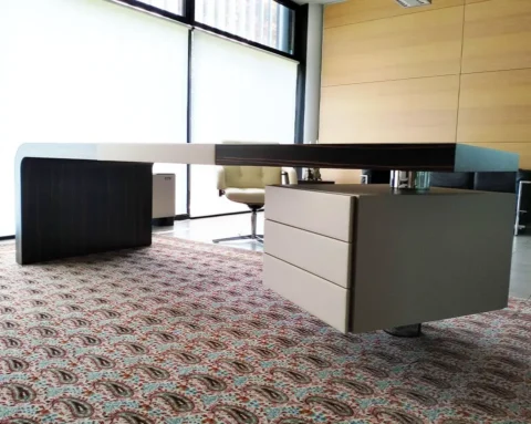 Luxury desk for your board directors in ebony and leather