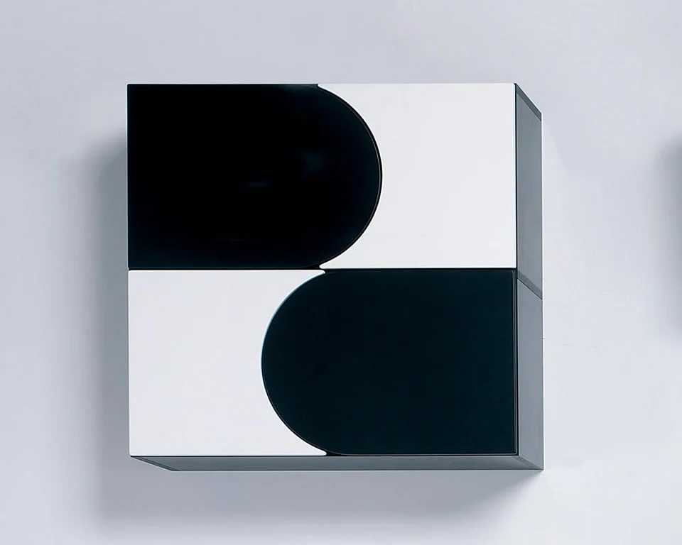 wall mounted office storage with lacquered doors