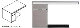 Left hand small home office desk with storage
