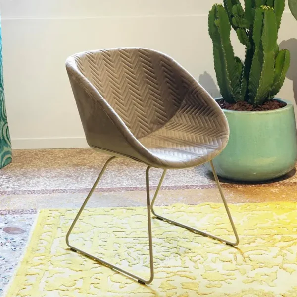 Made In Italy Tub chair on a skid frame