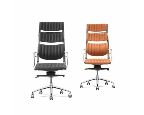 Luxury leather office chairs in tan and black leather options