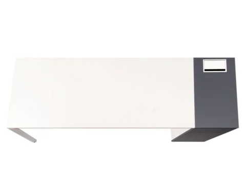 Stunning luxury desk with a dark grey pedestal and white desk top