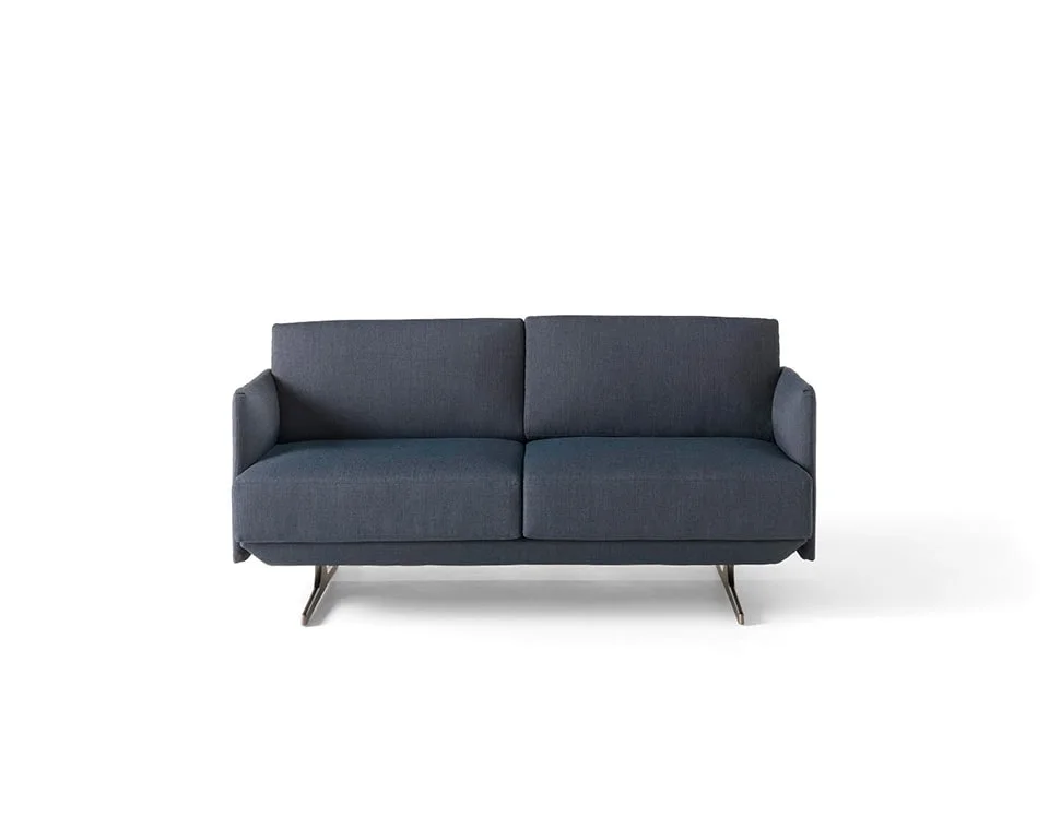 luxurious two seat sofa in blue fabric