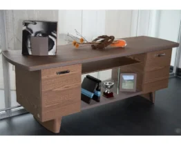 luxury credenza in real wood and saddle leather