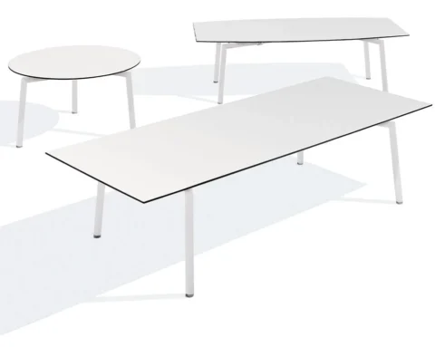 Luxury white boardroom tables with sturdy white frames
