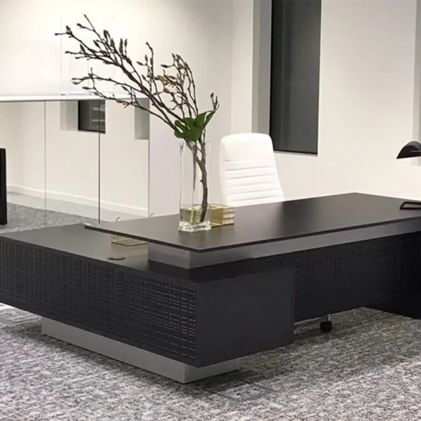 large L-Shaped glass executive desk