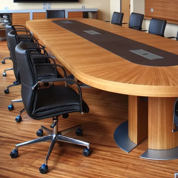 Luxury Wood Boardroom Table With Cable Management