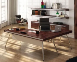 large-l-shaped executive desk in ebony wood
