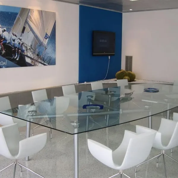 Large glass boardroom table