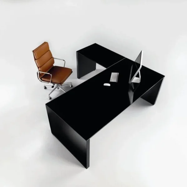 Large Executive desks with black glass tops