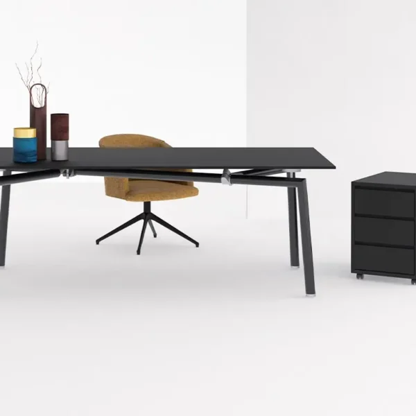 Large black meeting room table