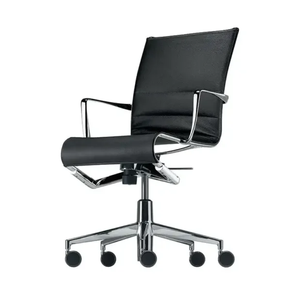 Leather office chair with medium high back