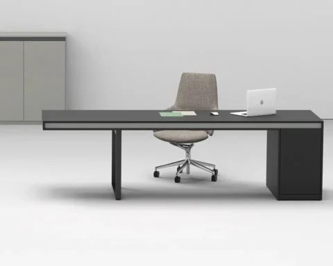 Extra long black designer desk for your executive offices
