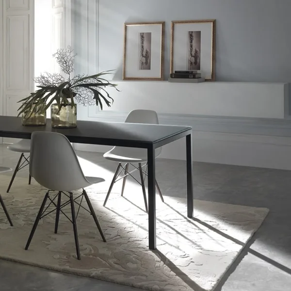 Luxury black glass desk and tables