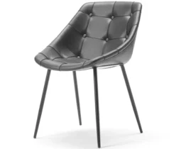 miss lily black leather meeting room chair with buttons