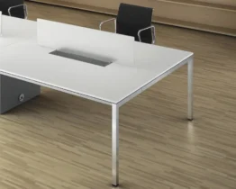 luxury bench desks with top access cable management and screen
