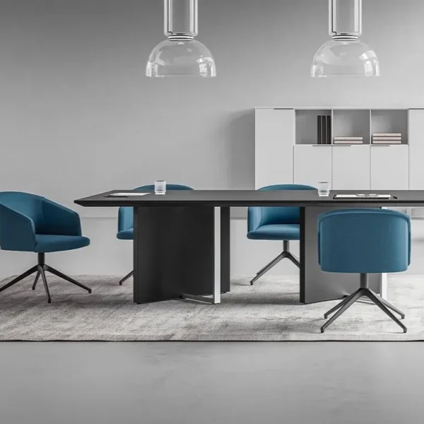Black Wood Meeting table to seat 8 people