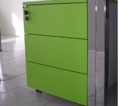 three drawer under desk storage pedestal with a lock